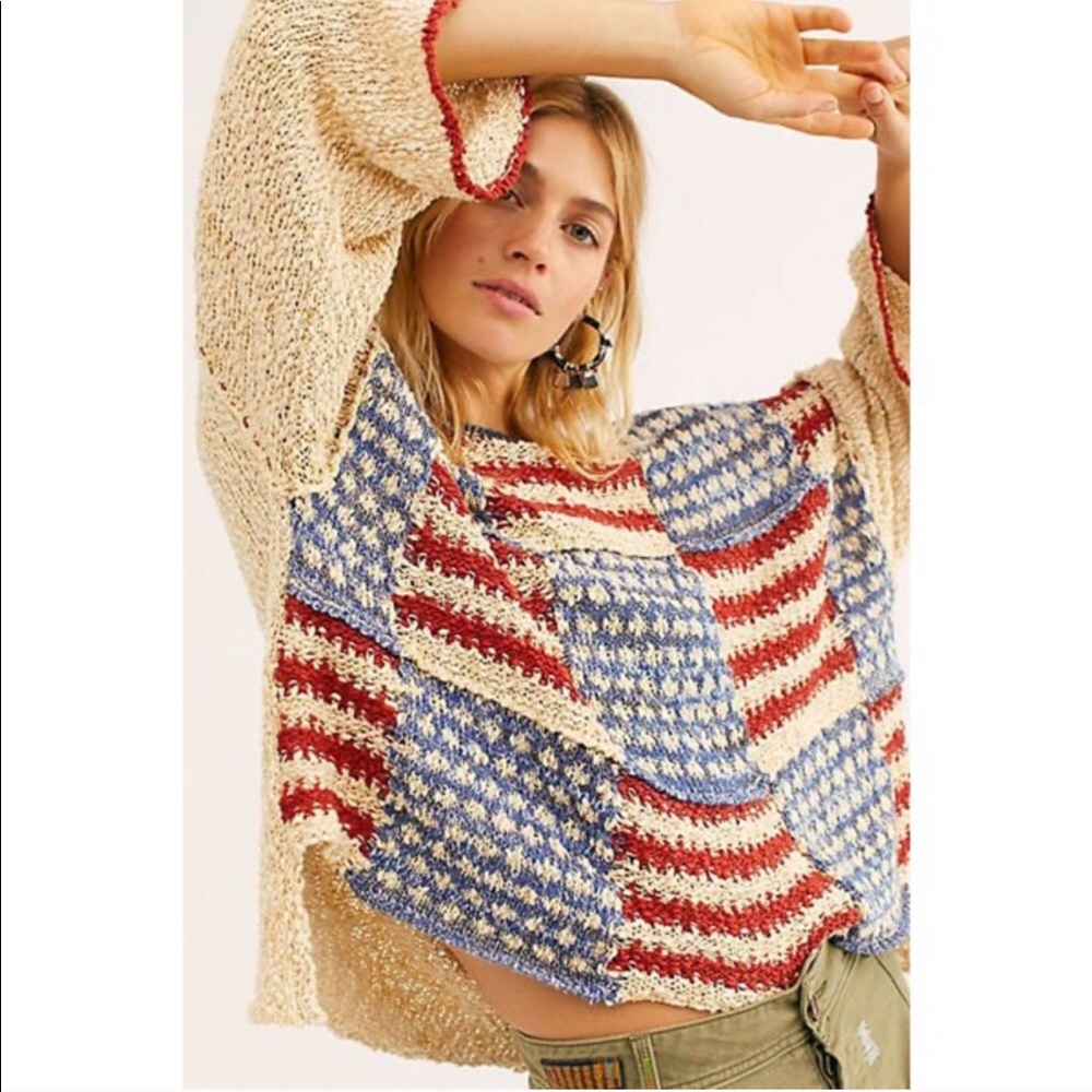 New FREE PEOPLE Liberty Knit Pull Over Sweater